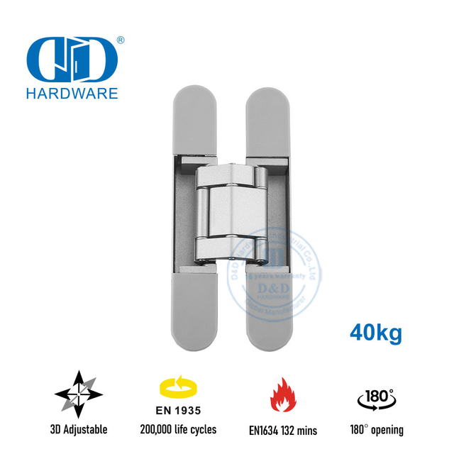 Charnière de porte invisible 3D coupe-feu EN1935 pour immeuble de bureaux-DDCH008-G40