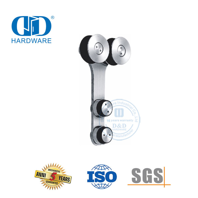 Cintre de porte coulissante en acier inoxydable, ensemble d'accessoires en verre, accessoires de salle de bains, raccord en verre pour Bathroom-DDGS100