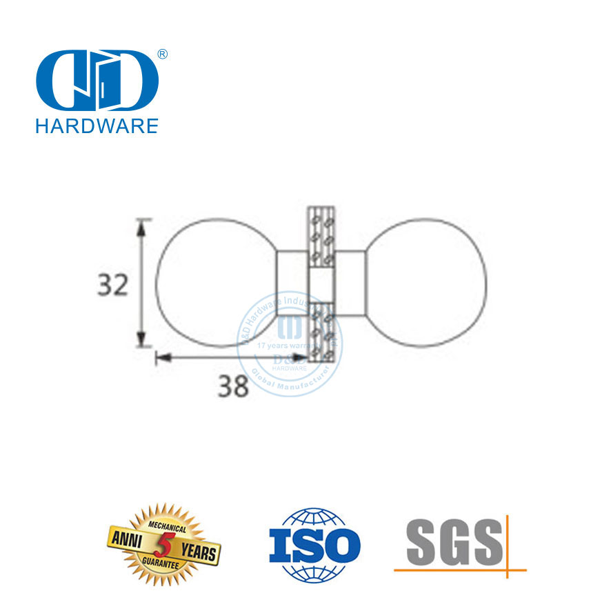 Poignée de porte de douche en verre carrée ronde, bouton en acier inoxydable, bouton de porte en verre-DDSK008