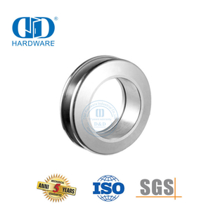 Bouton rond en aluminium, quincaillerie de porte coulissante en verre et en acier inoxydable, trou traversant, poignée de porte-DDSK017