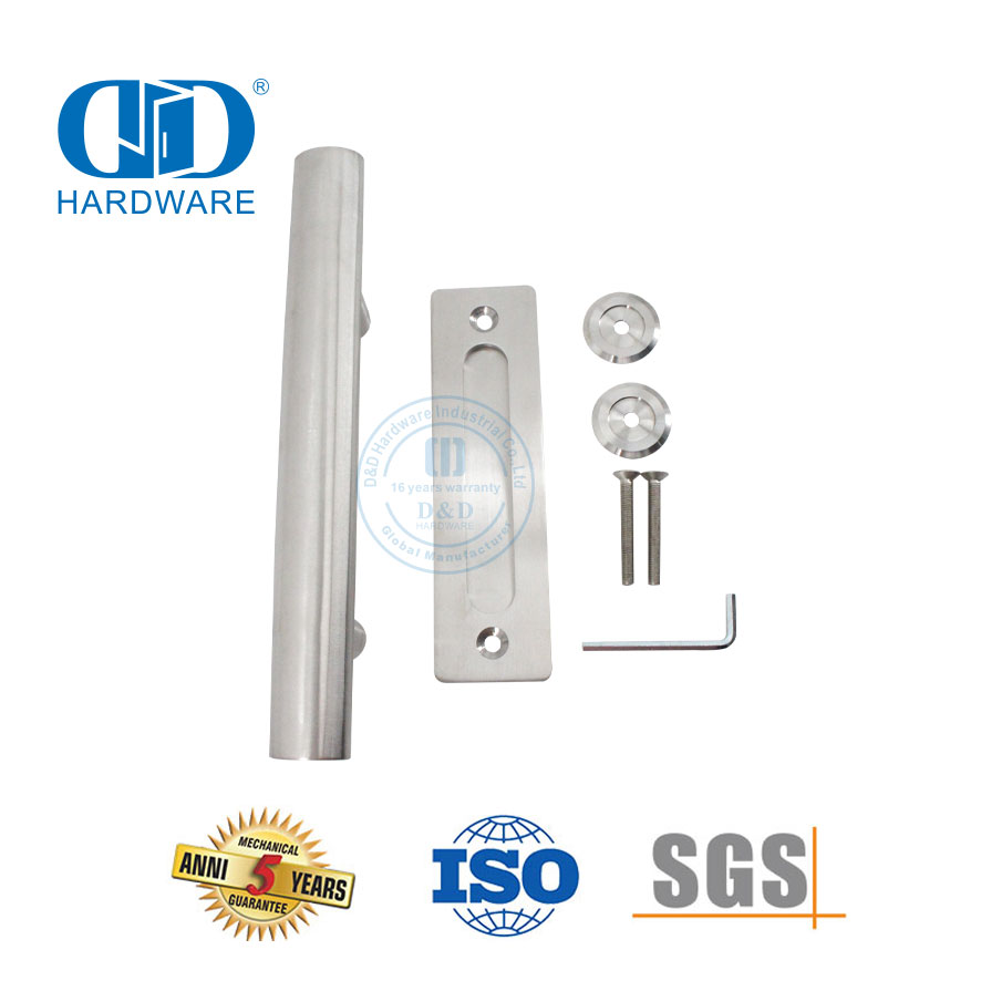Poignée de porte coulissante de porte coulissante de meubles résidentiels commerciaux de conception moderne en acier inoxydable poignée de porte de plaque arrière-DDBD101 SSS