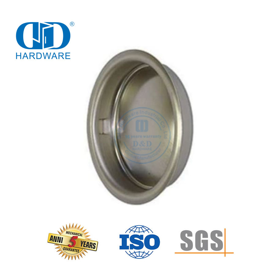 Poignée de porte de grange coulissante en acier inoxydable, ensemble d'accessoires de quincaillerie de traction affleurante de type rond, poignée de porte double face-DDBD111