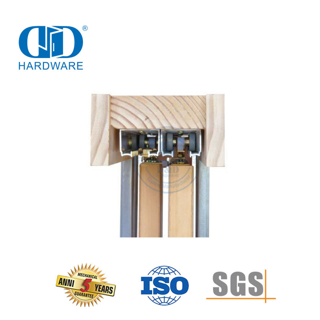 Kit de quincaillerie en acier inoxydable, quincaillerie pour porte de grange en bois, cadre de porte de poche verrouillable, Hardware-DDBD060