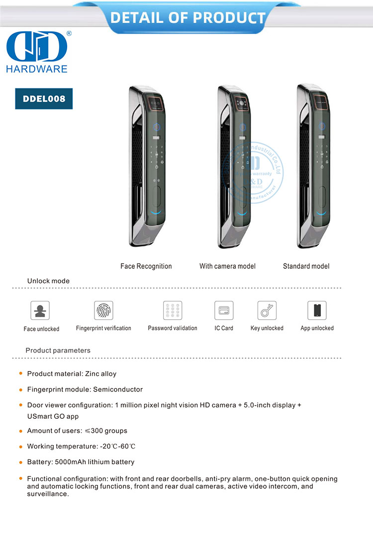 serrure de porte de reconnaissance