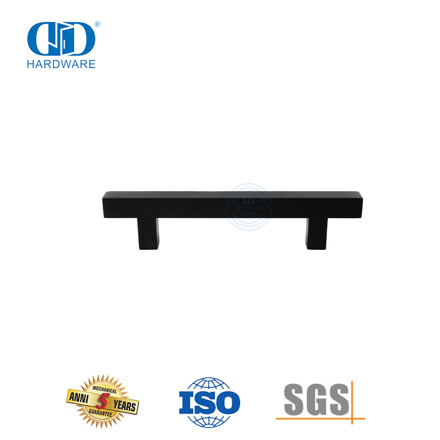 Poignée de traction carrée dos à dos en acier inoxydable pour portes de douche sans cadre en verre lourd-DDPH033-MB