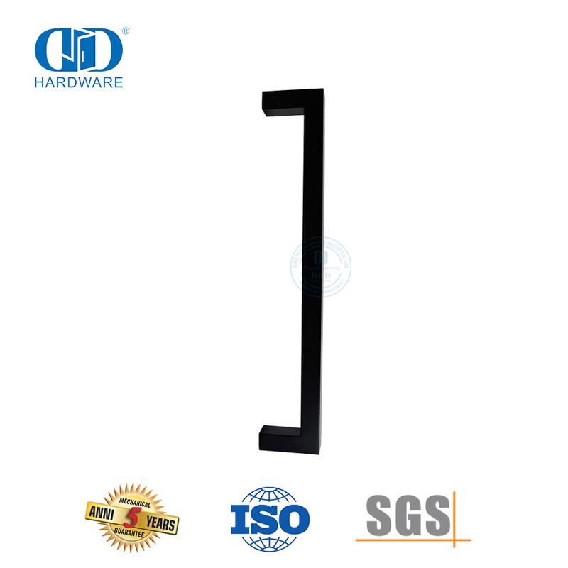 Poignée carrée en acier inoxydable, 12x12mm, pour porte extérieure en verre de salle de douche-DDPH034-MB