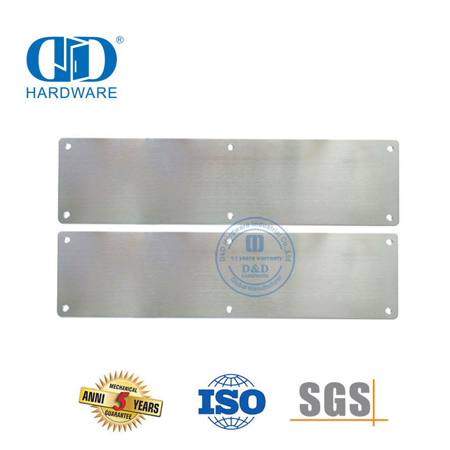 Haute qualité en acier inoxydable différentes positions utilisation fond de protection intérieur extérieur porte coup de pied Plate-DDKP001