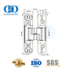 Charnière de porte double pivotante à 180 degrés, dimensionnelle invisible dissimulée SUS304, réglable en usine chinoise-DDCH0012