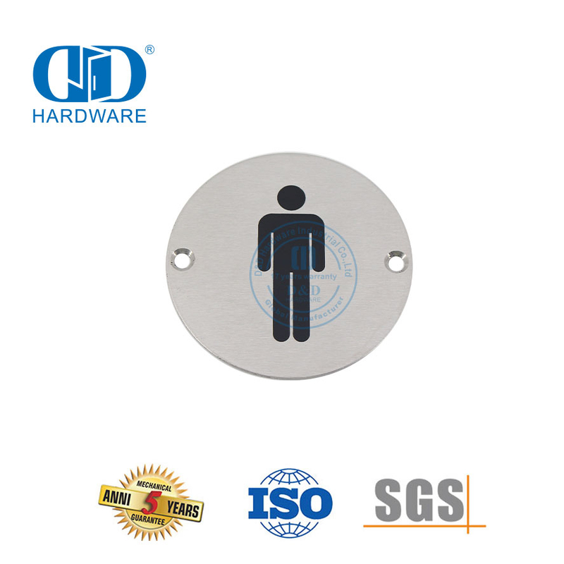 Panneau suspendu de Signature de feu en acier inoxydable, plaque de signalisation pour salle de bain et toilettes masculines, Plate-DDSP001