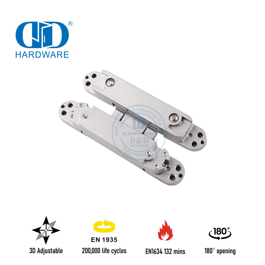 Charnière de porte dissimulée ignifuge EN1935 pour porte de chambre à coucher-DDCH008-G40