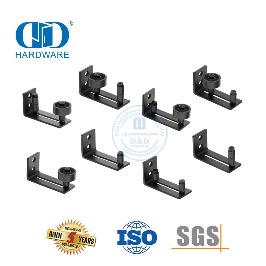 Chine usine en acier inoxydable couleur noire accessoires de quincaillerie de porte de grange matériel de guide de protection de porte matériel de construction-DDBD075