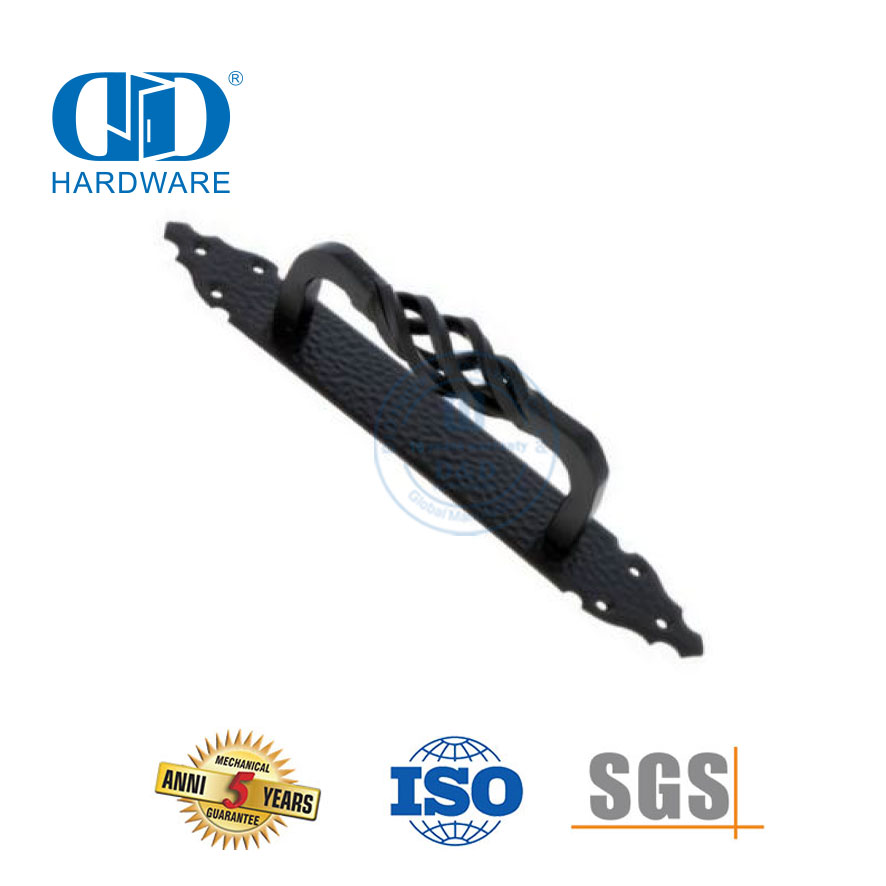 Matériel de traction coulissant noir mat de Style Antique en acier inoxydable, poignée de poussée pour porte de grange, Construction Hardware-DDBD094