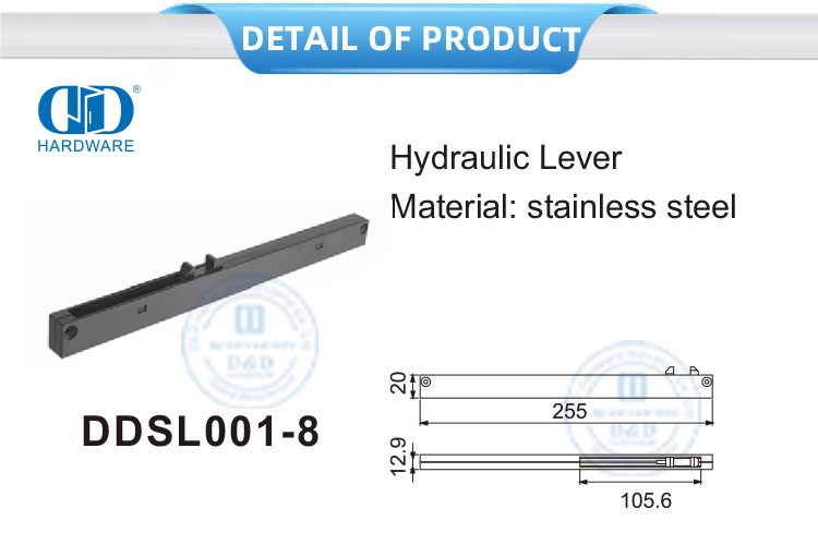 Accessoires en verre en acier inoxydable, matériel de meubles, douche coulissante, levier hydraulique-DDSL001-8