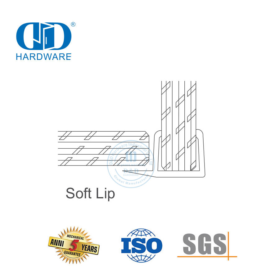 Accessoires de salle de bain bande d'étanchéité de douche accessoire de porte en verre porte en verre PVC joint d'étanchéité en caoutchouc étanche Strip-DDWS006