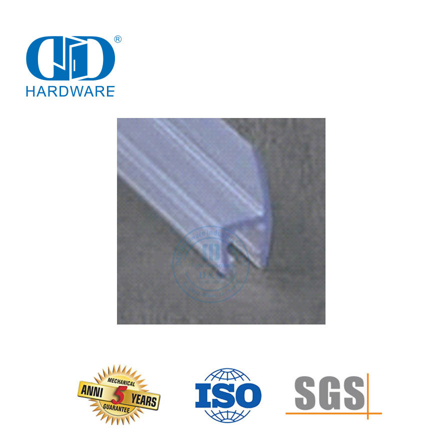 Bande d'étanchéité étanche en PVC, accessoire de porte en verre, porte coulissante de douche, bande d'étanchéité en caoutchouc de Silicone-DDWS008