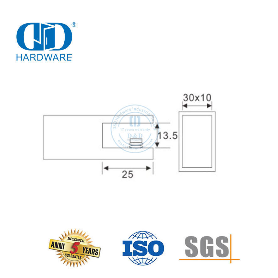 Cloisons de cabine de douche en acier inoxydable, panneau de douche en verre sans cadre, barre de Support Connector-DDSC012