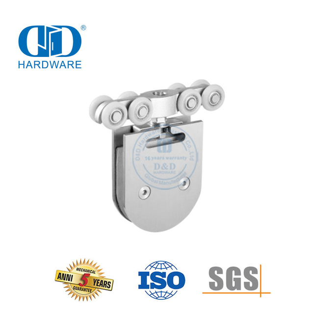 Pince de porte en aluminium et acier inoxydable, cintre de porte coulissante, porte en verre, raccord de porte à rouleau pour porte simple coulissante-DDGS133