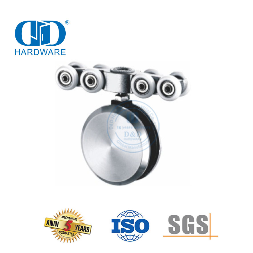 Pince de porte en acier inoxydable, fermeture douce, roue murale, Type suspendu, raccord en verre pour porte simple coulissante-DDGS134