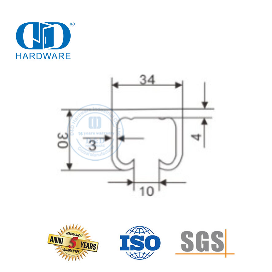 Accessoire de meubles de matériel de salle de bains de cintre de porte coulissante en aluminium d'acier inoxydable pour Door-DDGS140 coulissante intérieure