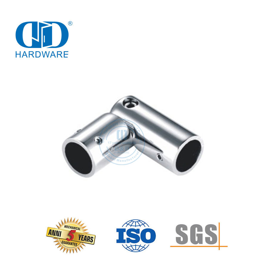 Connecteur de support de panneau d'accessoire de porte en verre d'acier inoxydable, connecteur de support de barre de tuyau pour garde-corps Stairway-DDSC028