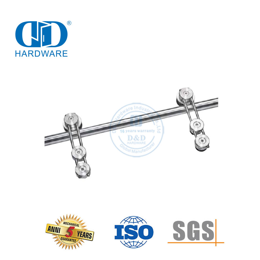 Quincaillerie de porte de grange bi-pliante en acier inoxydable, accessoire de quincaillerie de porte, matériel de garage en acier-DDBD048