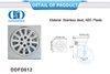 Bride de sol de douche carrée en acier inoxydable, Drain de sol de douche de salle de bains, toilettes, Drain-DDFD0012