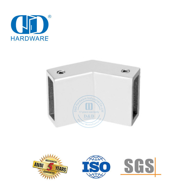 Connecteur de pince en verre à tube carré de haute qualité en acier inoxydable pour Fittings-DDSC017 de salle de bain