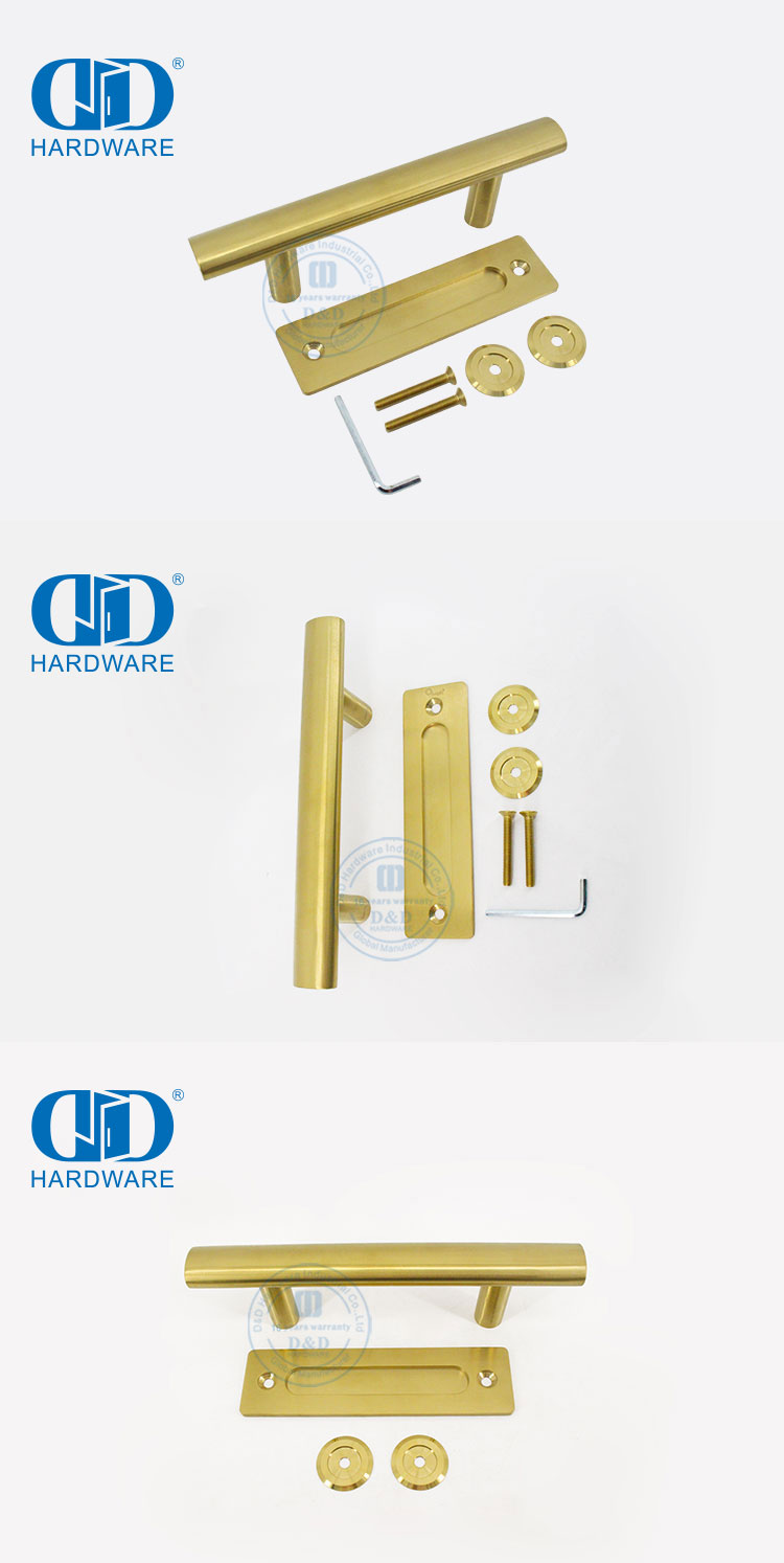 Poignée de porte de grange double face en acier inoxydable pour porte en bois Application commerciale Poignée à levier creux-DDBD101 SB