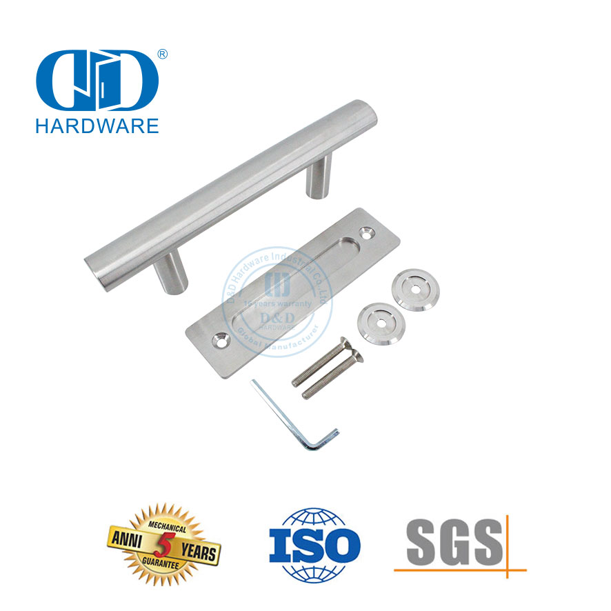 Poignée de porte coulissante de porte coulissante de meubles résidentiels commerciaux de conception moderne en acier inoxydable poignée de porte de plaque arrière-DDBD101 SSS