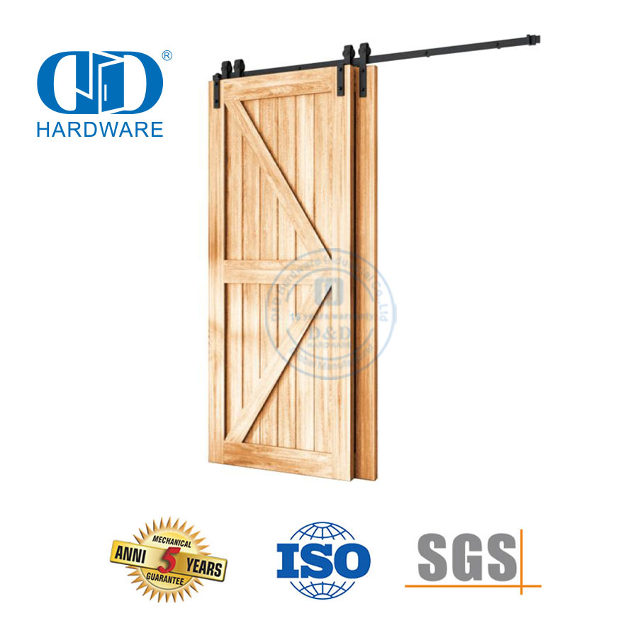 Kits de quincaillerie pour porte de grange coulissante interne et externe noire en acier inoxydable, quincaillerie pour porte d'appartement Track-DDBD023
