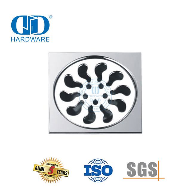 Drain de sol sanitaire en acier inoxydable de haute qualité, Drain de sol carré pour salle de bains Hardware-DDFD006