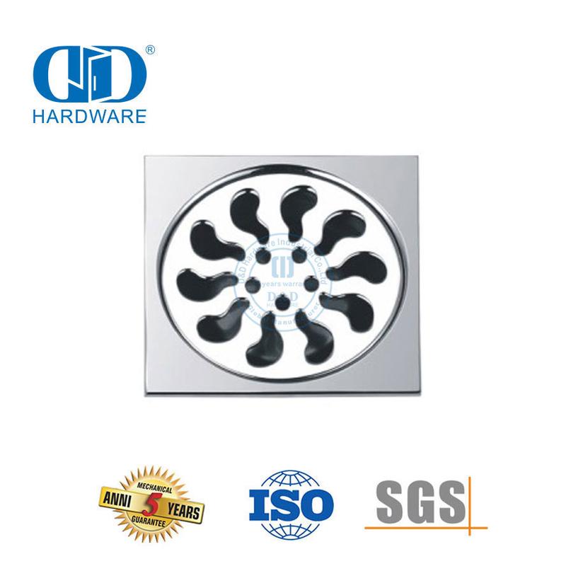 Drain de sol sanitaire en acier inoxydable de haute qualité, Drain de sol carré pour salle de bains Hardware-DDFD006