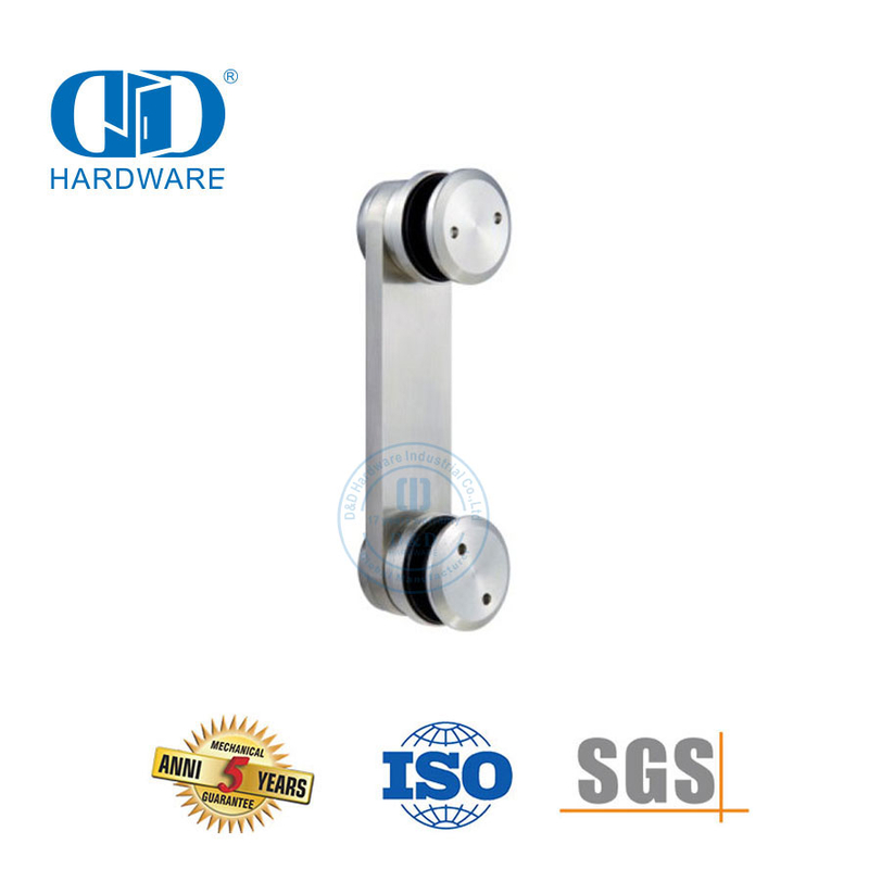 Connecteur de verre horizontal en acier inoxydable, accessoire de meuble, porte en verre Pivot-DDGP017