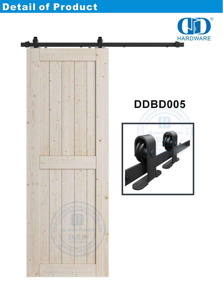 Quincaillerie de porte de grange robuste en acier inoxydable, quincaillerie de porte de grange bi-pliante, piste Kit-DDBD005