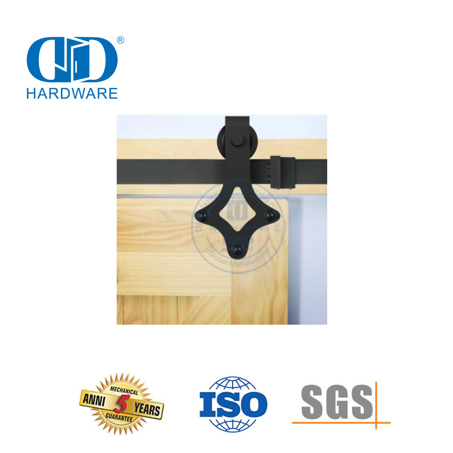 Quincaillerie de porte de grange coulissante en acier inoxydable, ensemble de rails de quincaillerie de porte, matériel de garage en acier-DDBD003