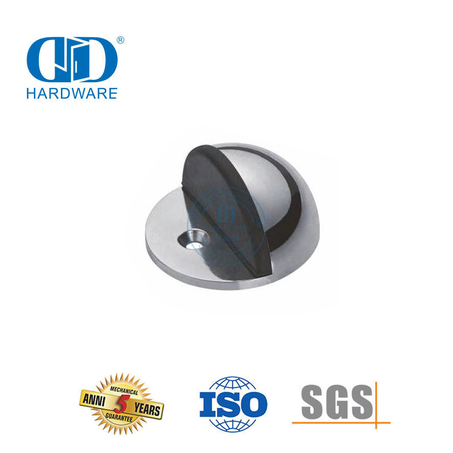 Bouchon de porte hémisphère rond en demi-lune en acier inoxydable, monté au sol,-DDDS001