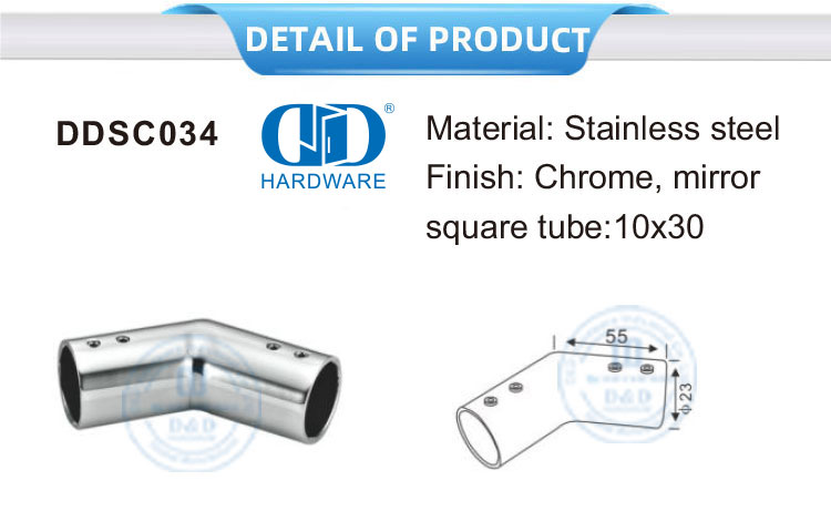 Connecteur de porte de tuyau de Clip de support de Tube de verre d'usine d'acier inoxydable Connector-DDSC034 de panneau de verre