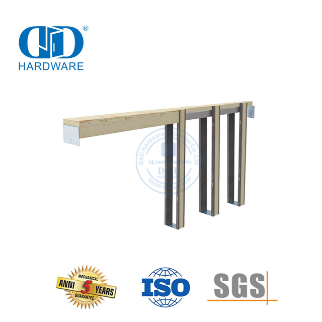Quincaillerie de porte en bois de grange en acier inoxydable, quincaillerie de cadre de porte de poche pour porte de 48 pouces Wide-DDBD062