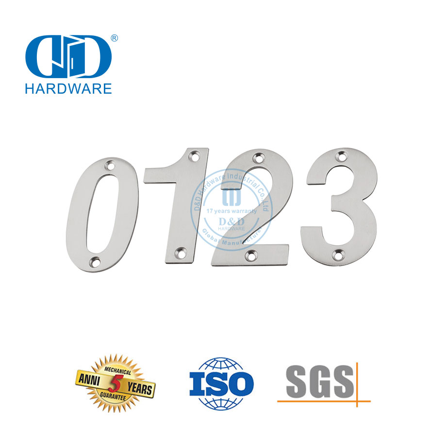 Numéro de plaque de porte en acier inoxydable, lettre moderne, maison, porte en métal, Signature Plate-DDSP013