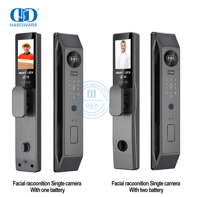 Porte de sécurité oeil de chat, reconnaissance de caméra domestique, serrure numérique intelligente avec empreinte digitale-DDEL006