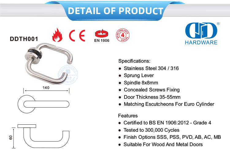 Poignée à levier BS EN 1906