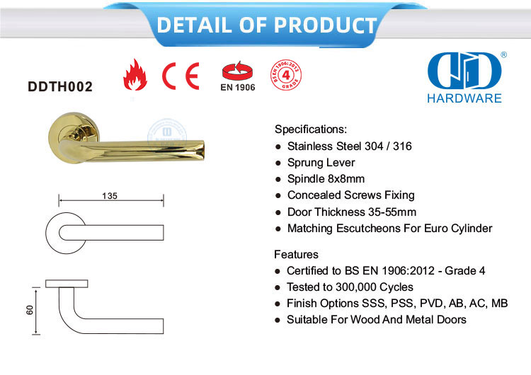 Poign&eacute;e de porte de type tubulaire