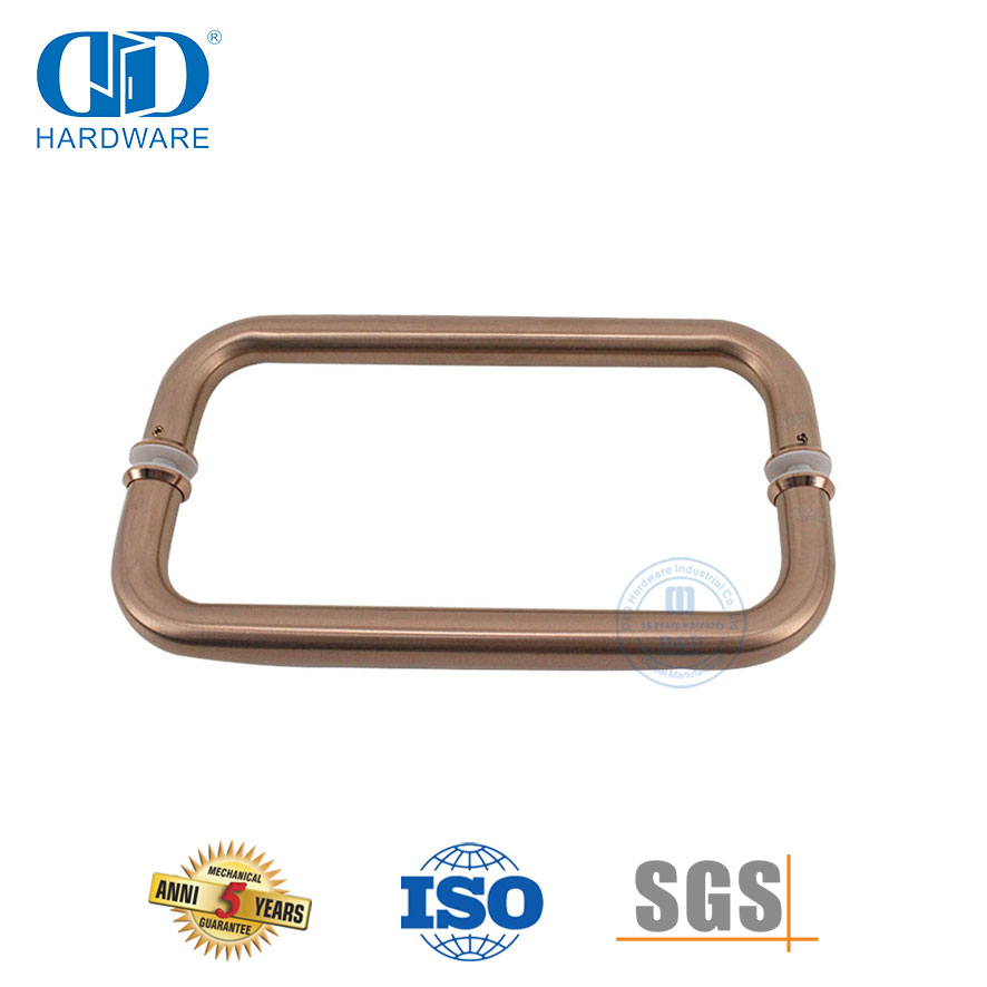 Poignée de traction pour porte de douche en verre, tubulaire ronde, en acier inoxydable-DDPH007-A-RG