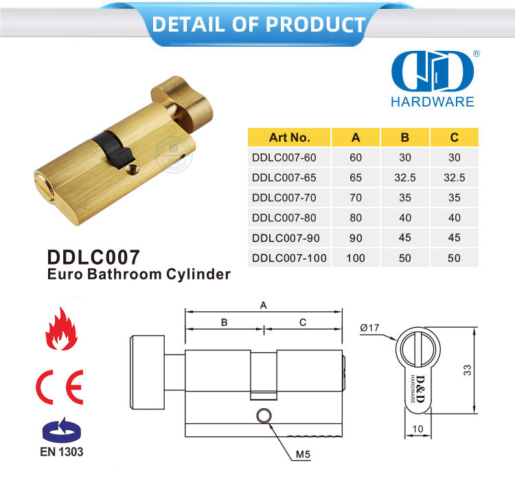 Cylindre de porte de toilette