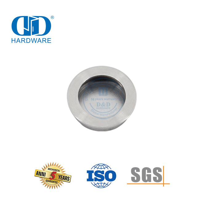 Poignée de porte encastrée cachée en acier inoxydable de haute qualité, anneau de traction solide encastré-DDFH011-B