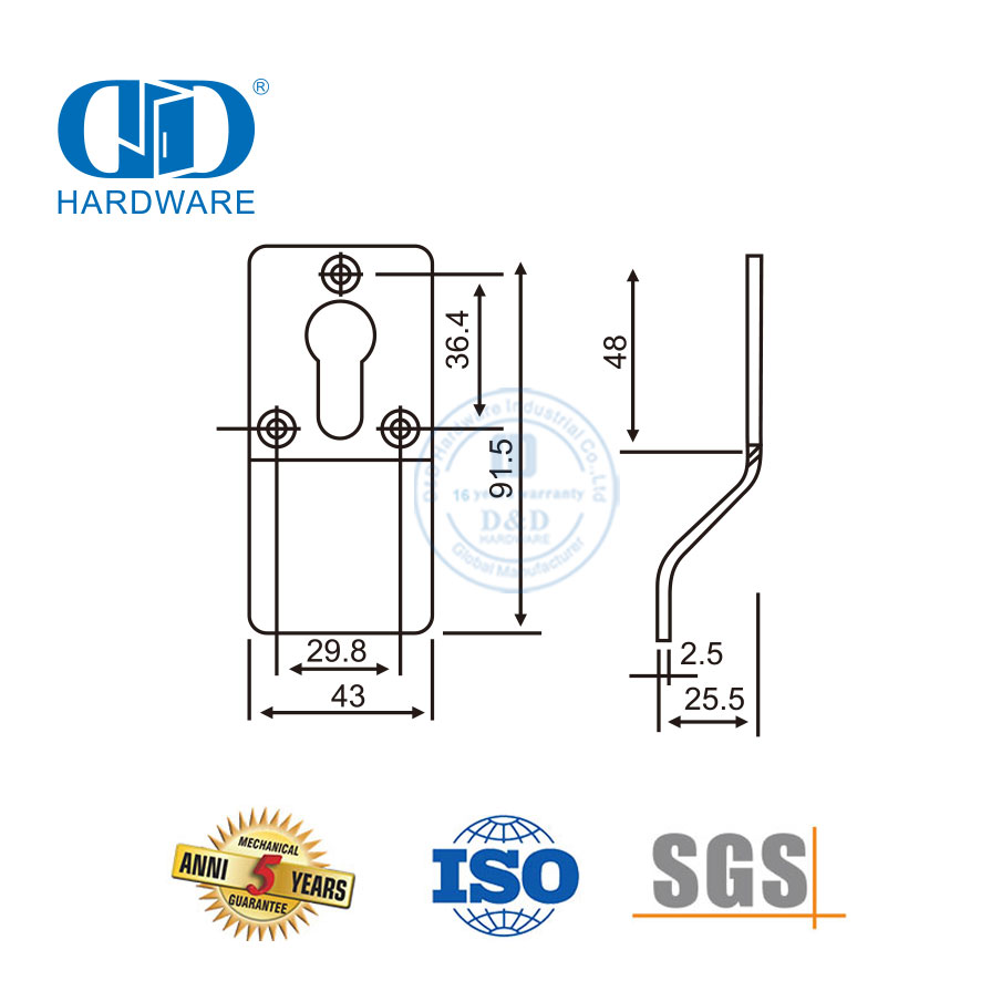 Poignée de traction encastrée en acier inoxydable 304 316 pour meubles encastrés-DDFH012