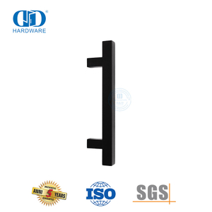 Poignée de traction carrée dos à dos en acier inoxydable pour portes de douche sans cadre en verre lourd-DDPH033-MB