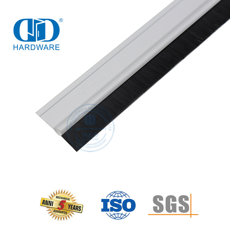 Joint de brosse Anylon support en aluminium auto-adhésif automatique résistant à l'air froid joint de balayage de porte coulissante-DDBS004
