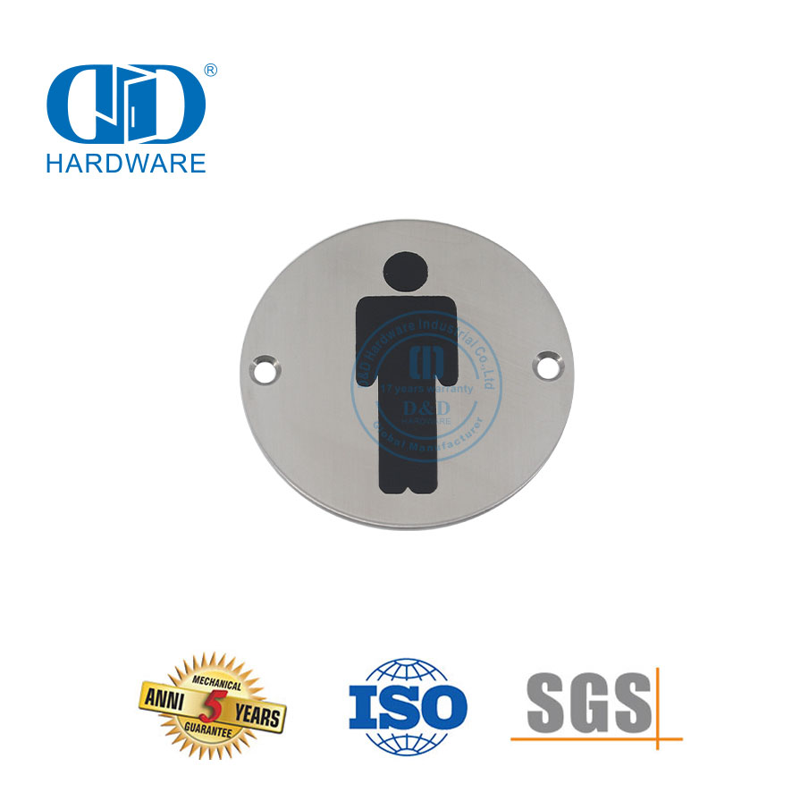 Panneau suspendu de Signature de feu en acier inoxydable, plaque de signalisation pour salle de bain et toilettes masculines, Plate-DDSP001