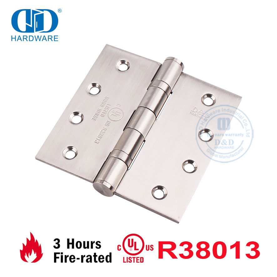 Charnière de porte résidentielle en acier inoxydable à installation rapide, certificat UL américain ANSI résistant au feu, quincaillerie pour meubles à fermeture douce-DDSS001-FR-4X4X3.4mm